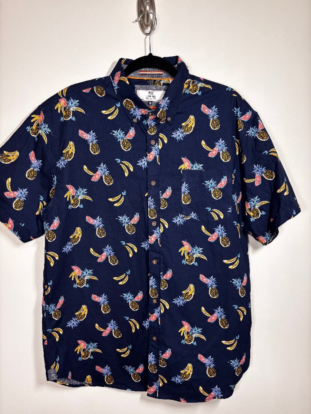 MBX Premium Goods Tropical Fruit Print Button-Up Shirt | Men's XL |